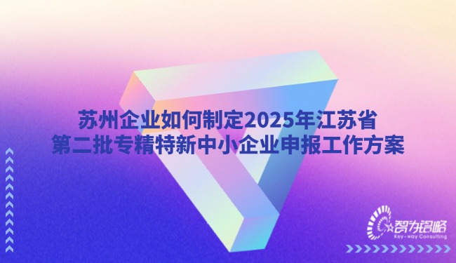 蘇州企業(yè)如何制定2025年江蘇省第二批專(zhuān)精特新中小企業(yè)申報(bào)工作方案.jpg